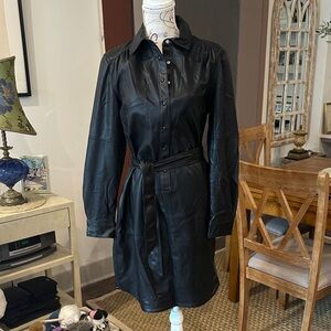 Joseph Ribkoff Black Leather Jacket Dress